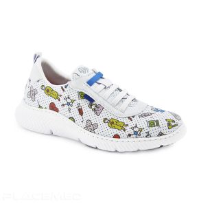 Chaussure Infirmiere - Tennis Dian ALTEA Estampé et Perforé - Antibactérienne et Antidérapante - Fermeture à Lacet