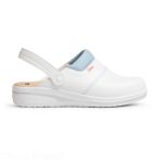 Dian Mar Microfiber Clog - White/Sky Blue