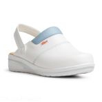 Dian Mar Microfiber Clog - White/Sky Blue