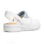 Dian Mar Microfiber Clog - White/Sky Blue