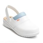 Dian Mar Microfiber Clog - White/Sky Blue