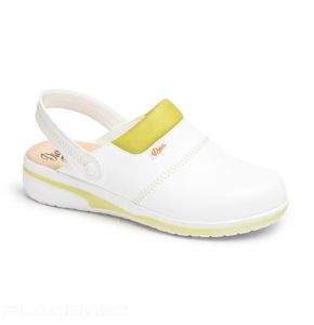 Dian Mar Microfiber Clog - White/Pistachio