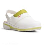 Dian Mar Microfiber Clog - White/Pistachio