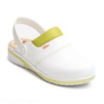 Dian Mar Microfiber Clog - White/Pistachio