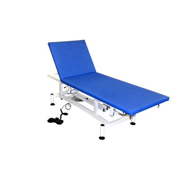 Electric Medical Examination Couch CAIX, Blue - Comfort and Security - Without Retractable Castors