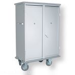 Chariot Linge Propre En Aluminium 2 Étagères Porte à 2 Battants Pare-Chocs Inférieur En Caoutchouc - Sans Pare-Chocs Supérieur V 10444
