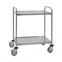 Welded Stainless Steel Care Trolley with 2 Trays - Size 880 x 580 x 1015 mm