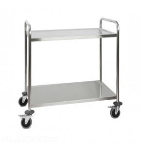 Stainless Steel Care Trolley 2 Trays - Size 850x540x940 mm