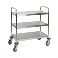 Stainless Steel Care Trolley 3 Trays - Size 710x410x810 mm