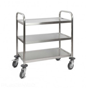 Stainless Steel Care Trolley 3 Trays - Size 710x410x810 mm
