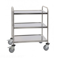 Welded Stainless Steel Care Trolley - 3 Trays - 880 x 580 x 1015 mm