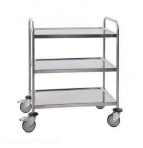 Welded Stainless Steel Care Trolley - 3 Trays - 880 x 580 x 1015 mm