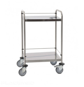 Welded Stainless Steel Trolley 2 Trays 600x400mm with Galleries - To Assemble