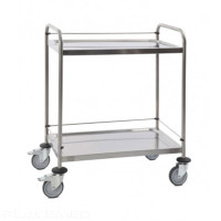 Welded Stainless Steel Trolley 2 Trays 800x500 mm with Galleries - To Assemble