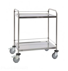 Welded Stainless Steel Trolley 2 Trays 800x500 mm with Galleries - To Assemble