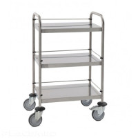 Welded Stainless Steel Trolley 3 Trays 600x400 mm with Galleries - To Assemble
