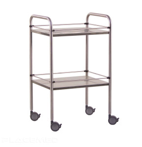 Holtex Stainless Steel Medical Trolley 60 x 40 x 80 cm with 2 Removable Trays
