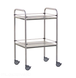 Holtex Stainless Steel Medical Trolley 70 x 50 x 80 cm with 2 Removable Trays