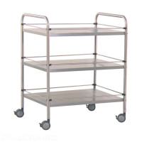 Holtex Stainless Steel Medical Trolley 70 x 50 x 80 cm with 3 Removable Trays