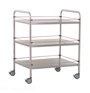 Holtex Stainless Steel Medical Trolley 70 x 50 x 80 cm with 3 Removable Trays