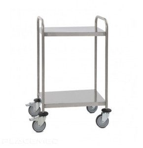 Welded Stainless Steel Medical Trolley - 2 Trays 600 x 400 mm