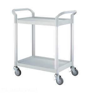 Plastic Trolley 80 x 48 x 95 cm with Handle - 2 Trays 61.5 x 45 cm