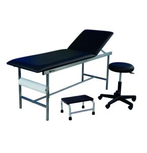 Kit Cabinet Médical Holtex INOX: Divan, Tabouret, Marchepied 1 Marche - Noir