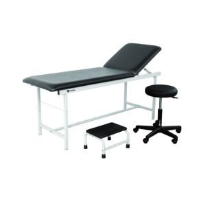 Epoxy Examination Couch Kit with Stool and Step Stool - Black - Holtex