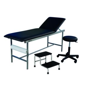 Kit Divan d'Examen, Tabouret et Marchepied 2 M INOX NOIR - Holtex