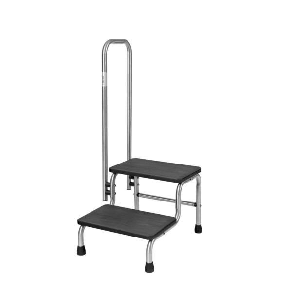 Holtex Stainless Steel Step Stool, 2 Steps with Phlebology Handrail
