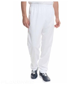 Medical Unisex Pants - Elastic Waist - Alsico - White Color - Size 00 to 7