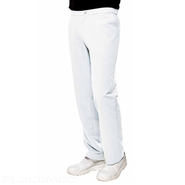 Pantalon Médical Homme Santiago Microfibre - Blanc, Taille 1/M