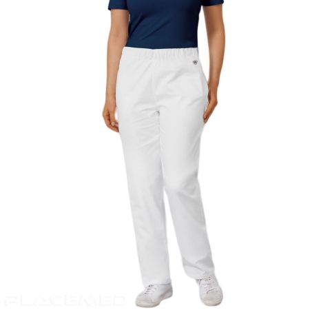 Pantalon médical unisexe BP pour Professionnels de Santé - 65% Polyester, 35% Coton - Blanc