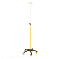 Yellow Steel IV Stand with 4 Nylon Hooks for Optimal Safety