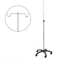 Stainless Steel IV Stand with 2 U-Hooks and Nylon Base