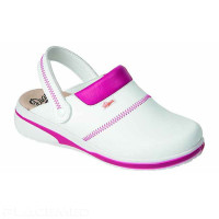 Dian Medical Clog White and Fuschia - Comfort and Safety for Professionals - Size 35 to 46