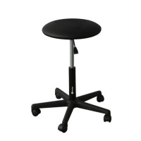 Holtex Adjustable Stool with 5 Plastic Casters - Black Color