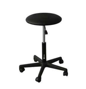 Holtex Adjustable Stool with 5 Plastic Casters - Black Color