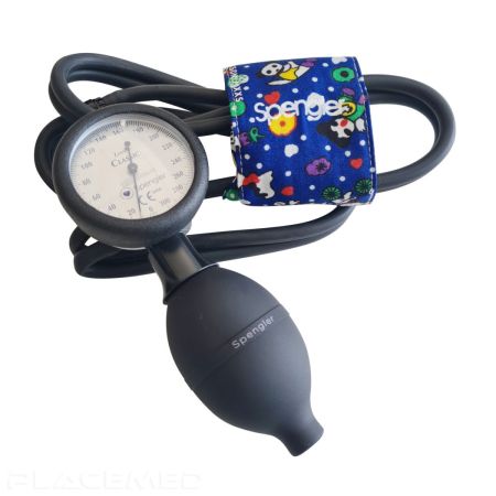 Spengler Lian Classic Sphygmomanometer for Children - Double Tubing, Patterned Cotton Velcro Cuff Size XS