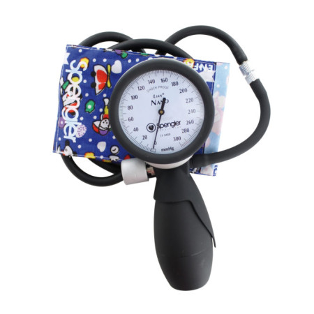 Spengler Lian Nano Sphygmomanometer with Grey Ring and Patterned Cotton Cuff - Child S