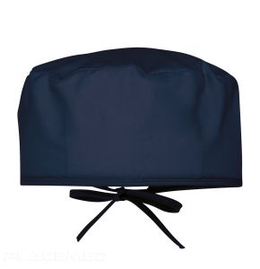 Polycotton Block Cap Washable at 60°C - Navy Blue - Adjustable Unisex Model