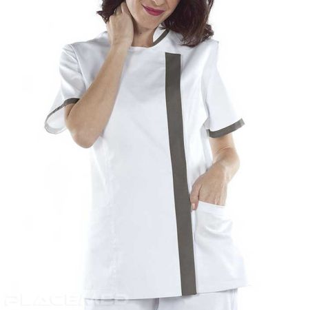 Women's Medical Tunic Huesca White Anthracite - Size XXL