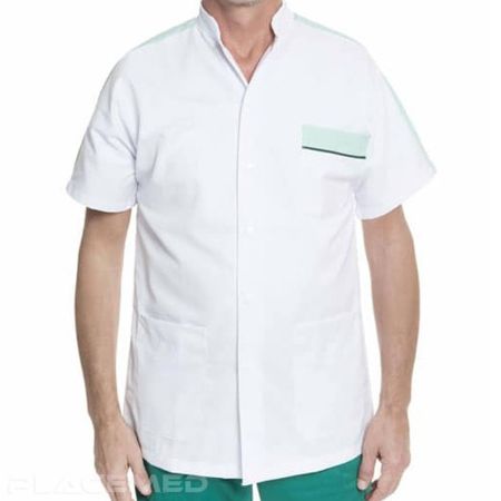 Unisex Medical Tunic Etna - White and Aqua - Size 7