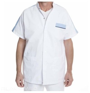 Etna Unisex Medical Tunic - White and Blue - Sizes 00 to 7