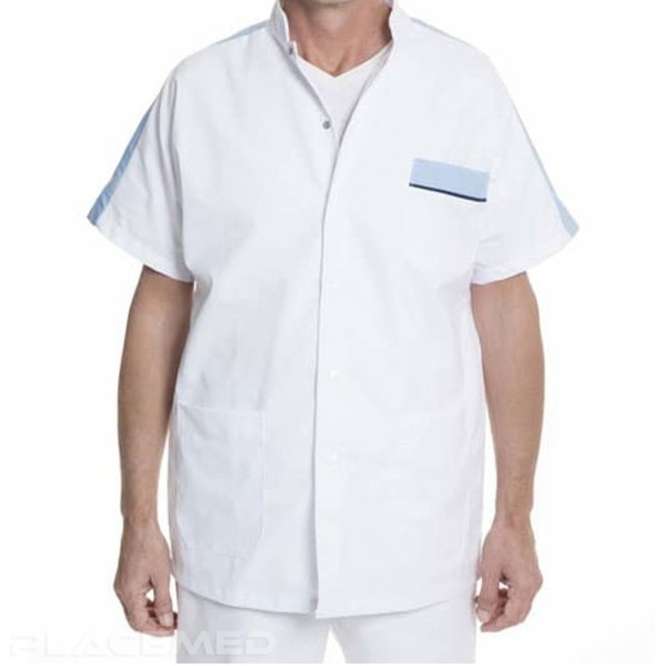 Unisex Medical Tunic Etna - White and Blue - Size 2