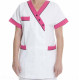 Women's Tunic - BYZANCE Medical Jacket - White and Fuchsia - Size 7 V 2688