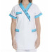 BYZANCE Medical Jacket - Women's Tunic - White and Azure Blue - Sizes 00 to  V 2690