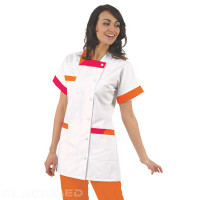 Cléa Women's Tunic in White Orange - Comfort and Style Combined