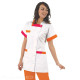 Cléa Women's Tunic White Orange - Comfort and Style - Size 40/42 V 3373