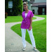 Women's KYM Tunic in Raspberry & White - Style & Functionality in 5 Sizes V 3395